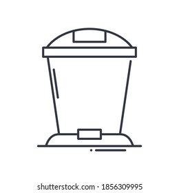 Bin icon, linear isolated illustration, thin line vector, web design sign, outline concept symbol with editable stroke on white background.