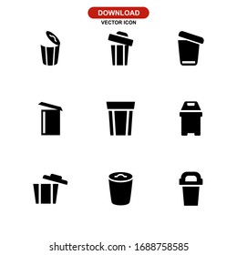 bin icon or logo isolated sign symbol vector illustration - Collection of high quality black style vector icons
