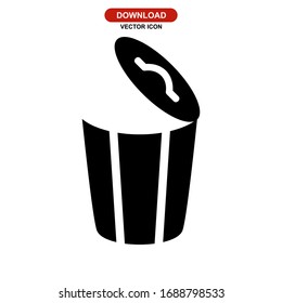 bin icon or logo isolated sign symbol vector illustration - high quality black style vector icons
