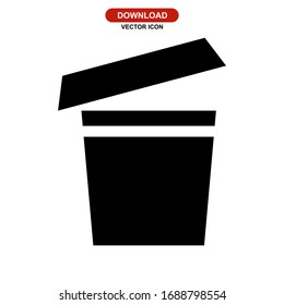 Icono bin o logotipo símbolo de signo aislado ilustración vectorial - iconos vectoriales de estilo negro de alta calidad
