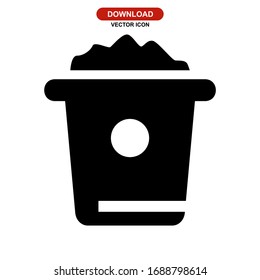 Icono bin o logotipo símbolo de signo aislado ilustración vectorial - iconos vectoriales de estilo negro de alta calidad
