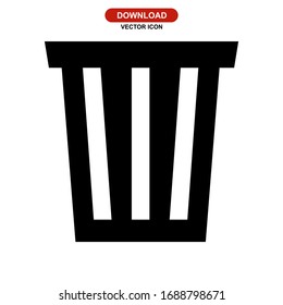 Icono bin o logotipo símbolo de signo aislado ilustración vectorial - iconos vectoriales de estilo negro de alta calidad

