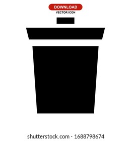 Icono bin o logotipo símbolo de signo aislado ilustración vectorial - iconos vectoriales de estilo negro de alta calidad
