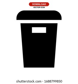bin icon or logo isolated sign symbol vector illustration - high quality black style vector icons
