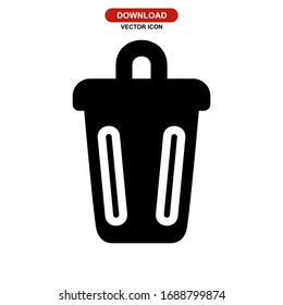 bin icon or logo isolated sign symbol vector illustration - high quality black style vector icons
