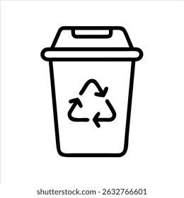 bin icon modern illustration art design black and white silhouette with bold outline 