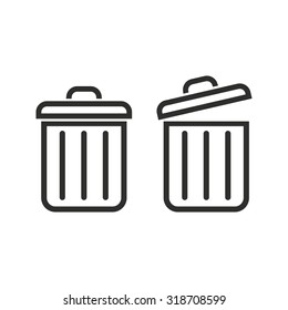 Bin  icon  on white background. Vector illustration.