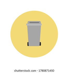 A  bin icon on yellow background. 