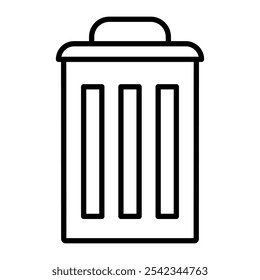Bin icon outline collection or set in black and white