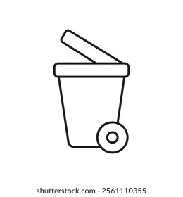 Bin icon Outline vector line symbol