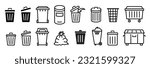 Bin icon set. Trash can collection. Trash icons set. Web icon, delete button. Delete symbol flat style on white background.	