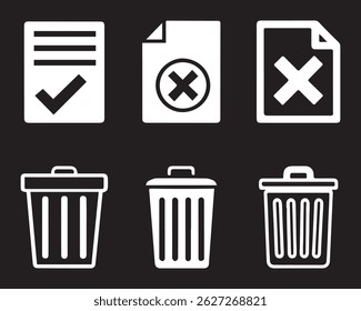 Bin icon set,Trash icons set,Trash can open icon,Office trash icon, Trash bin,Delete symbol flat style on white background Vector illustration