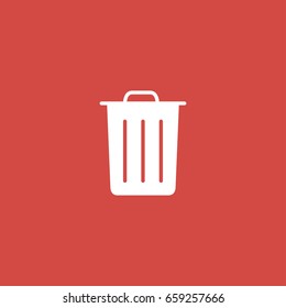 bin icon. sign design. red background