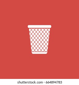 bin icon. sign design. red background