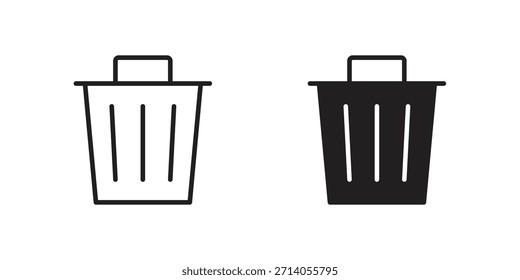 Diseños de Vector de silueta de icono de papelera. Trazos editables