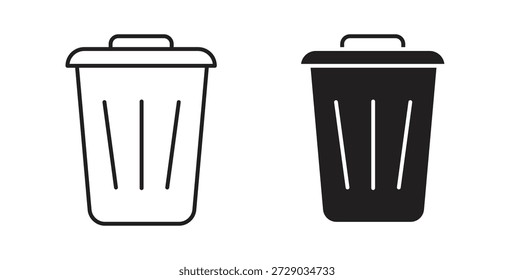 Bin-Symbol einfache Vektorgrafiken in Schwarz, geeignet für Projekte