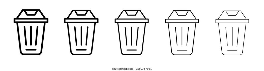 Bin Icon Single vector thin outline style sign