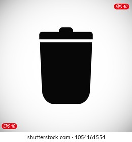 bin icon, stock vector illustration flat design style