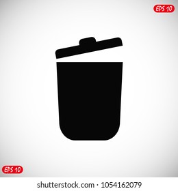 bin icon, stock vector illustration flat design style