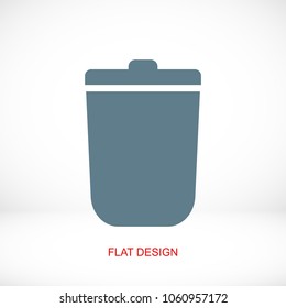 bin icon, stock vector illustration flat design style