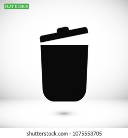 bin icon, stock vector illustration flat design style