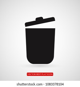 bin icon, stock vector illustration flat design style