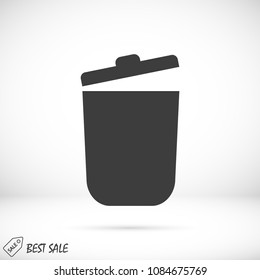 bin icon, stock vector illustration flat design style