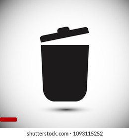 bin icon, stock vector illustration flat design style