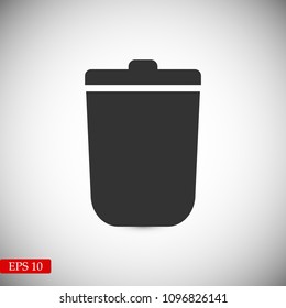 bin icon, stock vector illustration flat design style
