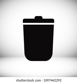 bin icon, stock vector illustration flat design style