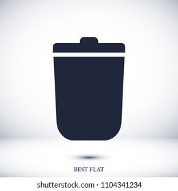 bin icon, stock vector illustration flat design style