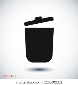 bin icon, stock vector illustration flat design style