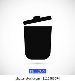 bin icon, stock vector illustration flat design style