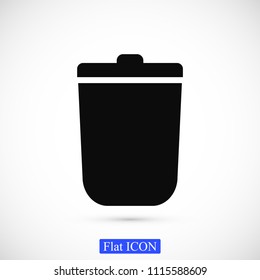 bin icon, stock vector illustration flat design style