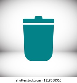 bin icon, stock vector illustration flat design style