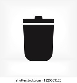 bin icon, stock vector illustration flat design style