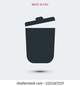 bin icon, stock vector illustration flat design style