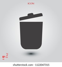 bin icon, stock vector illustration flat design style