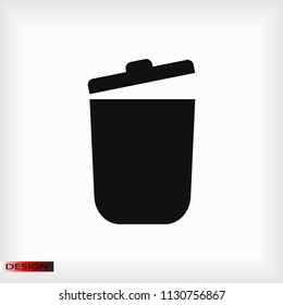 bin icon, stock vector illustration flat design style