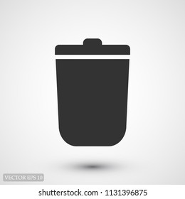 bin icon, stock vector illustration flat design style
