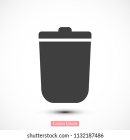 bin icon, stock vector illustration flat design style