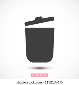 bin icon, stock vector illustration flat design style