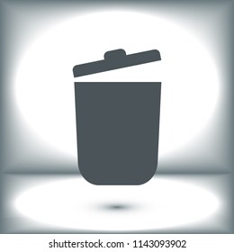 bin icon, stock vector illustration flat design style