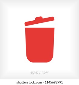 bin icon, stock vector illustration flat design style
