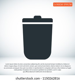 bin icon, stock vector illustration flat design style