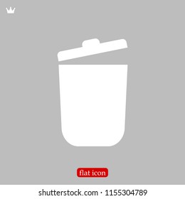 bin icon, stock vector illustration flat design style