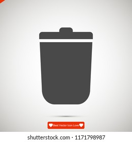 bin icon, stock vector illustration flat design style