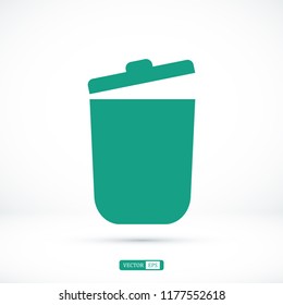 bin icon, stock vector illustration flat design style