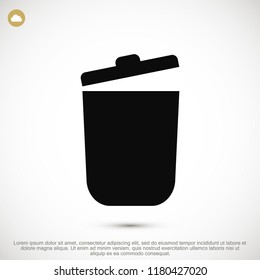 bin icon, stock vector illustration flat design style