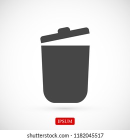 bin icon, stock vector illustration flat design style